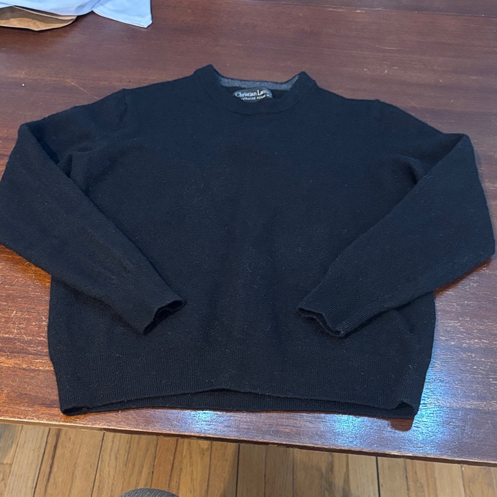 Christian Lacroix Women’s Black Merino Wool Crewneck Sweater